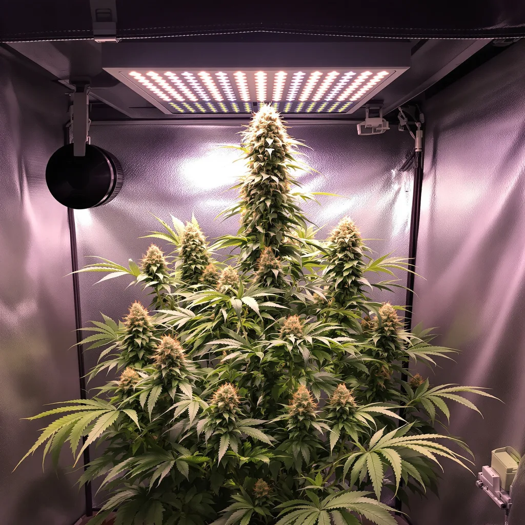 Silver Kush cannabis plant in flowering stage — Medium autoflower