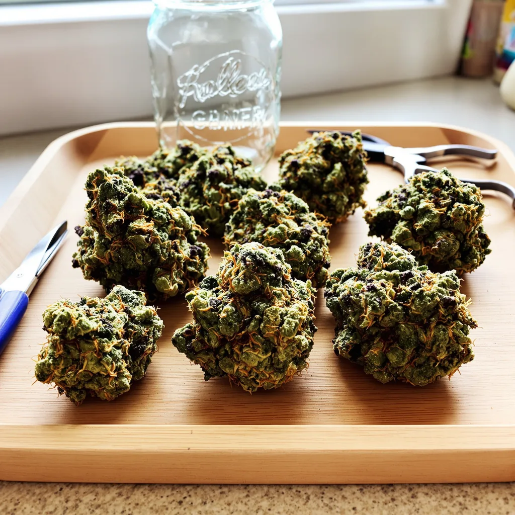 Sin City Kush 67% indica / 33% sativa flower with visible trichomes