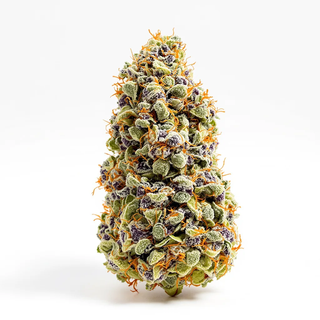 Sister Glue 47% indica / 53% sativa flower with visible trichomes