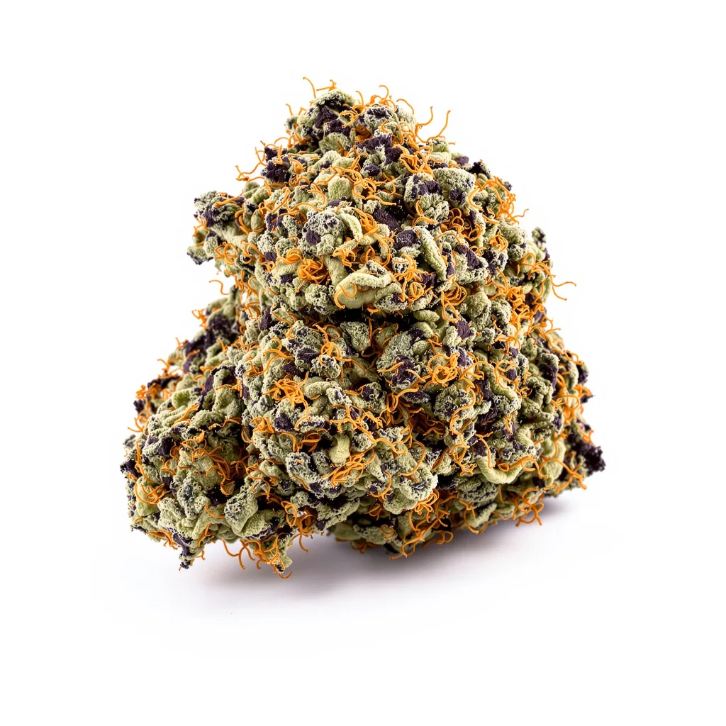 Sour Cheese 88% indica / 12% sativa flower with visible trichomes