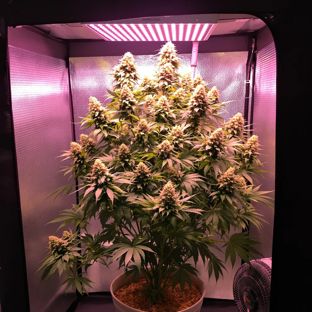 Sour Dubble cannabis plant in flowering stage — 120–160 cm feminised