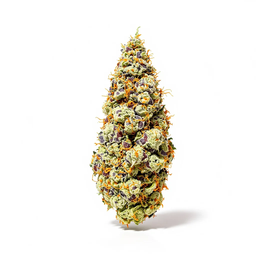 Sour Kush 50% indica / 50% sativa flower with visible trichomes