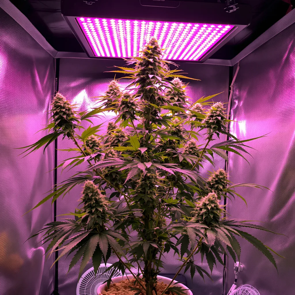 Space Bomb cannabis plant in flowering stage — Tall feminised