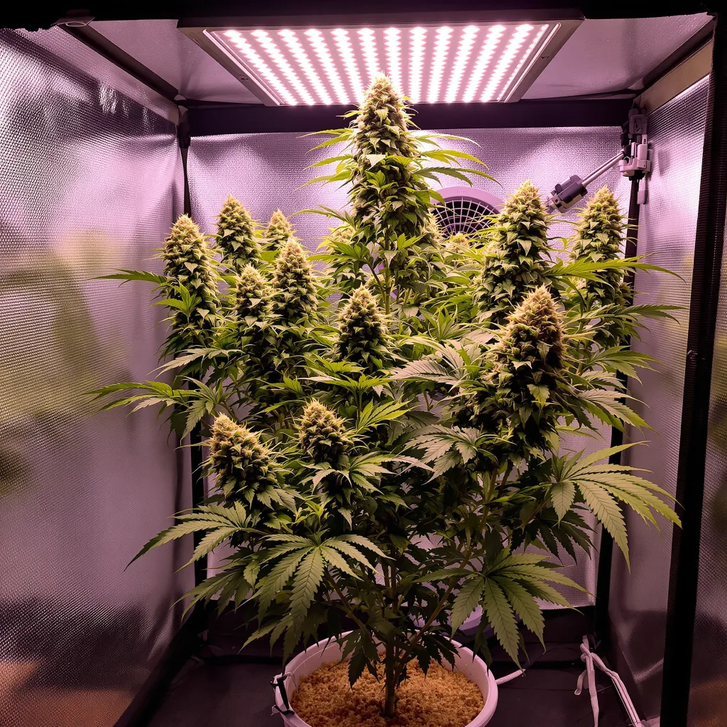 Space Queen cannabis plant in flowering stage — 100-150 cm feminised