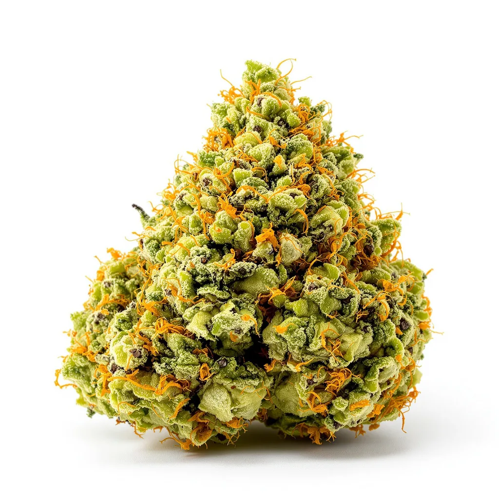 Strawberry Cough 11% indica / 89% sativa flower with visible trichomes