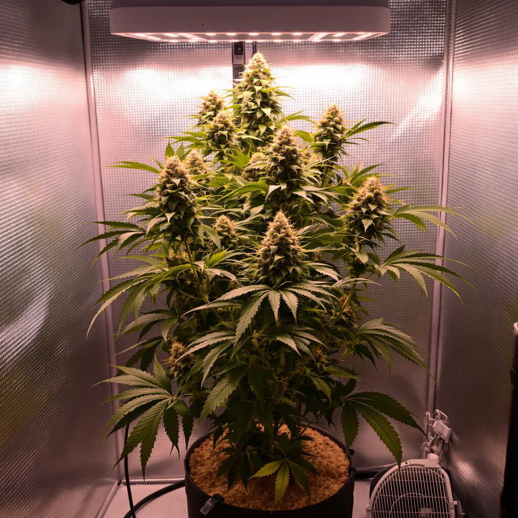 Strawberry Kush cannabis plant in flowering stage — Small (0-120 cm) feminised