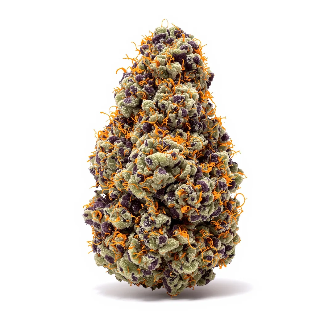 Sugar Black Rose 88% indica / 12% sativa flower with visible trichomes