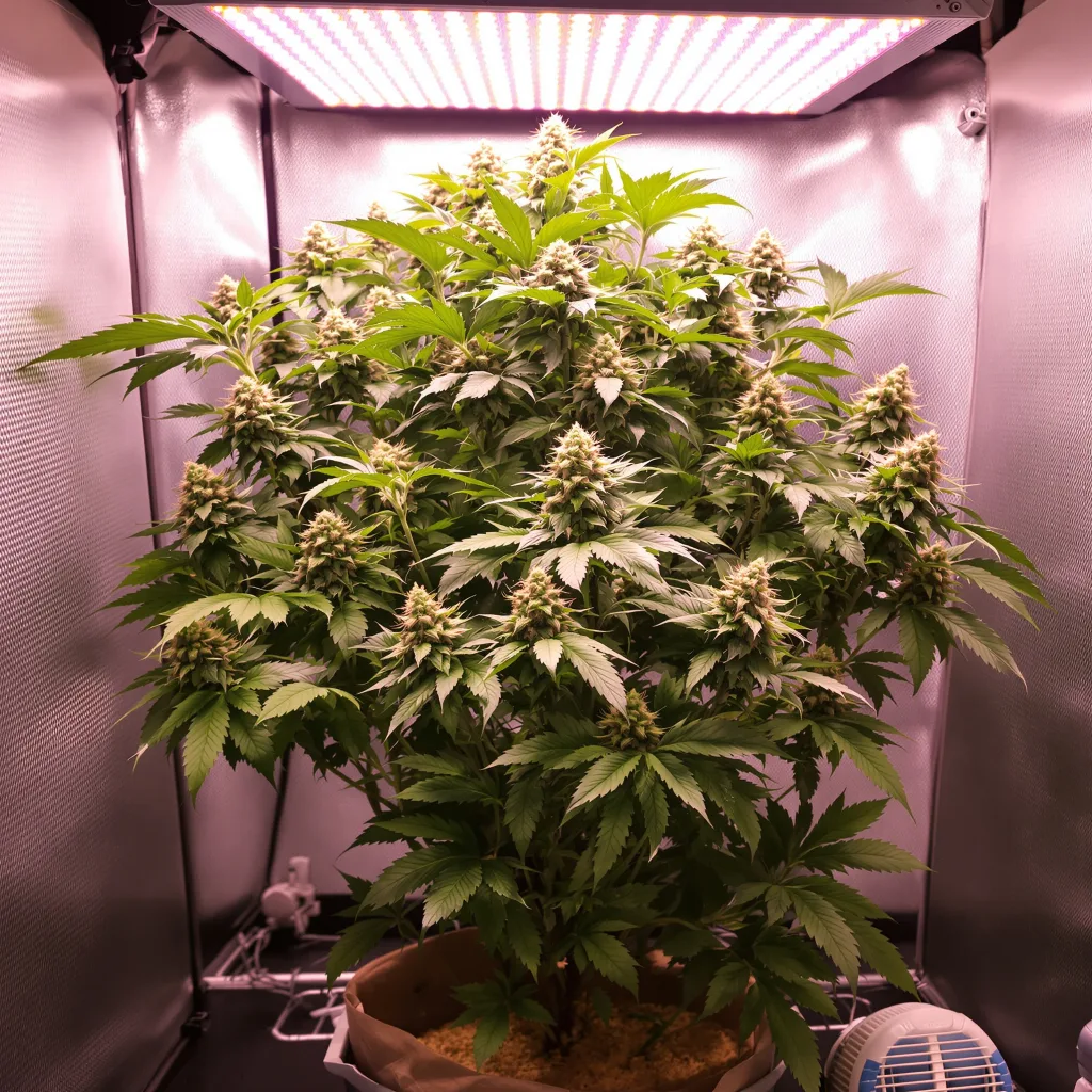 Super Cheese cannabis plant in flowering stage — 70–110 cm feminised