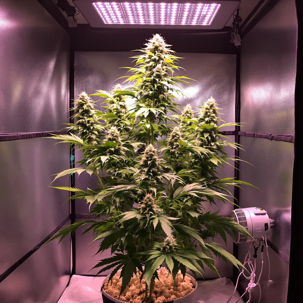 Super Sour Diesel cannabis plant in flowering stage — more than 185 cm feminised
