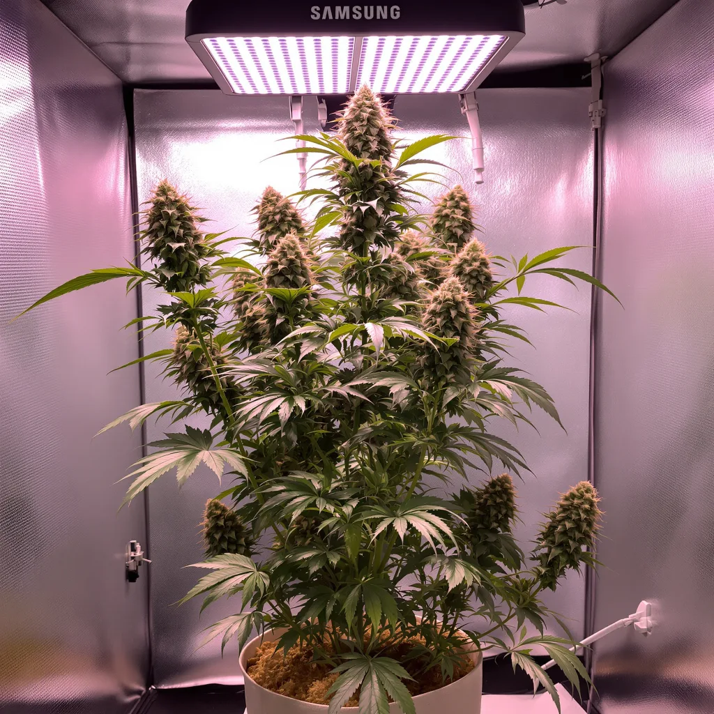 Sweet Lafayette cannabis plant in flowering stage — 90-120 cm. Medium feminised