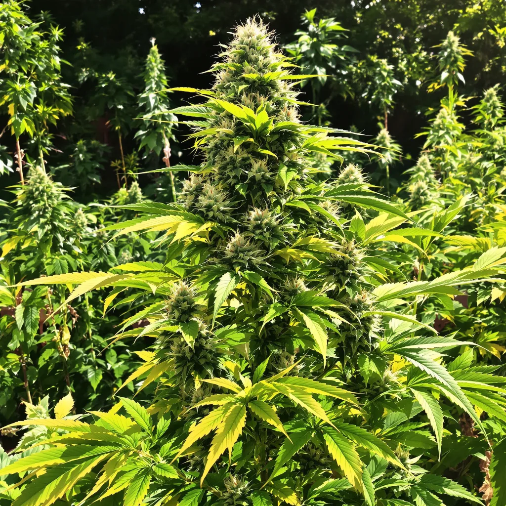 Sweet Nina 54% indica / 46% sativa flower with visible trichomes