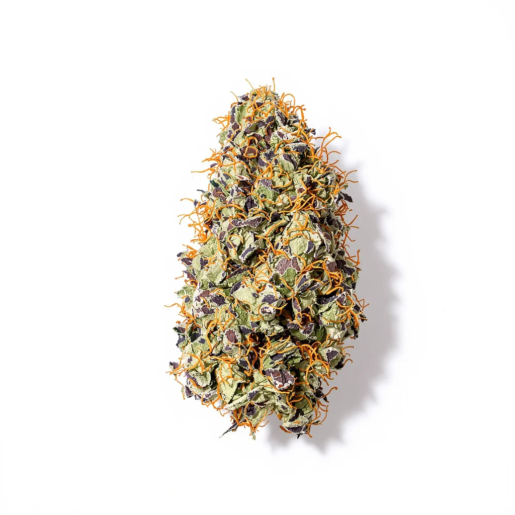 The Hog 100% indica / 50% sativa flower with visible trichomes