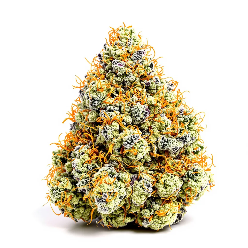 The Truth 40% indica / 60% sativa flower with visible trichomes