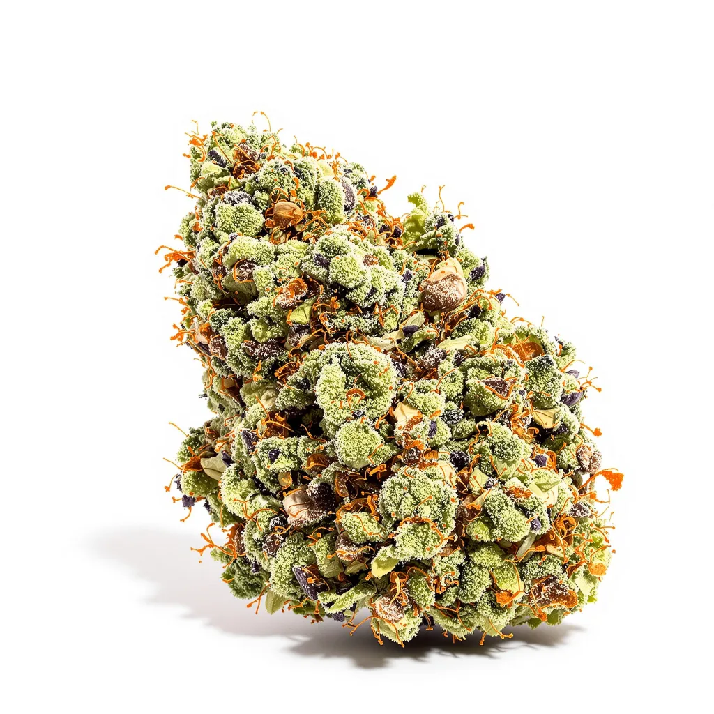 Thin Mint GSC 50% indica / 40% sativa flower with visible trichomes