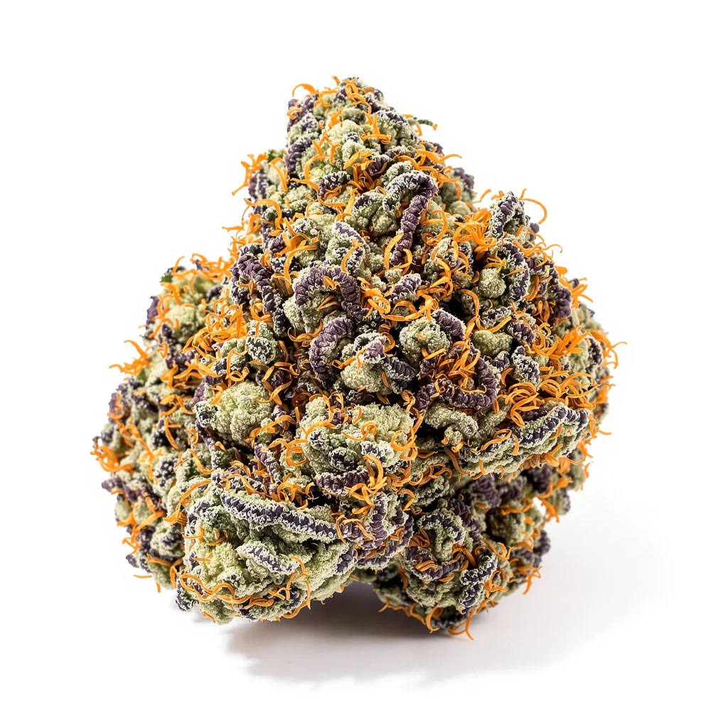 Triple Cheese 70% indica / 30% sativa flower with visible trichomes