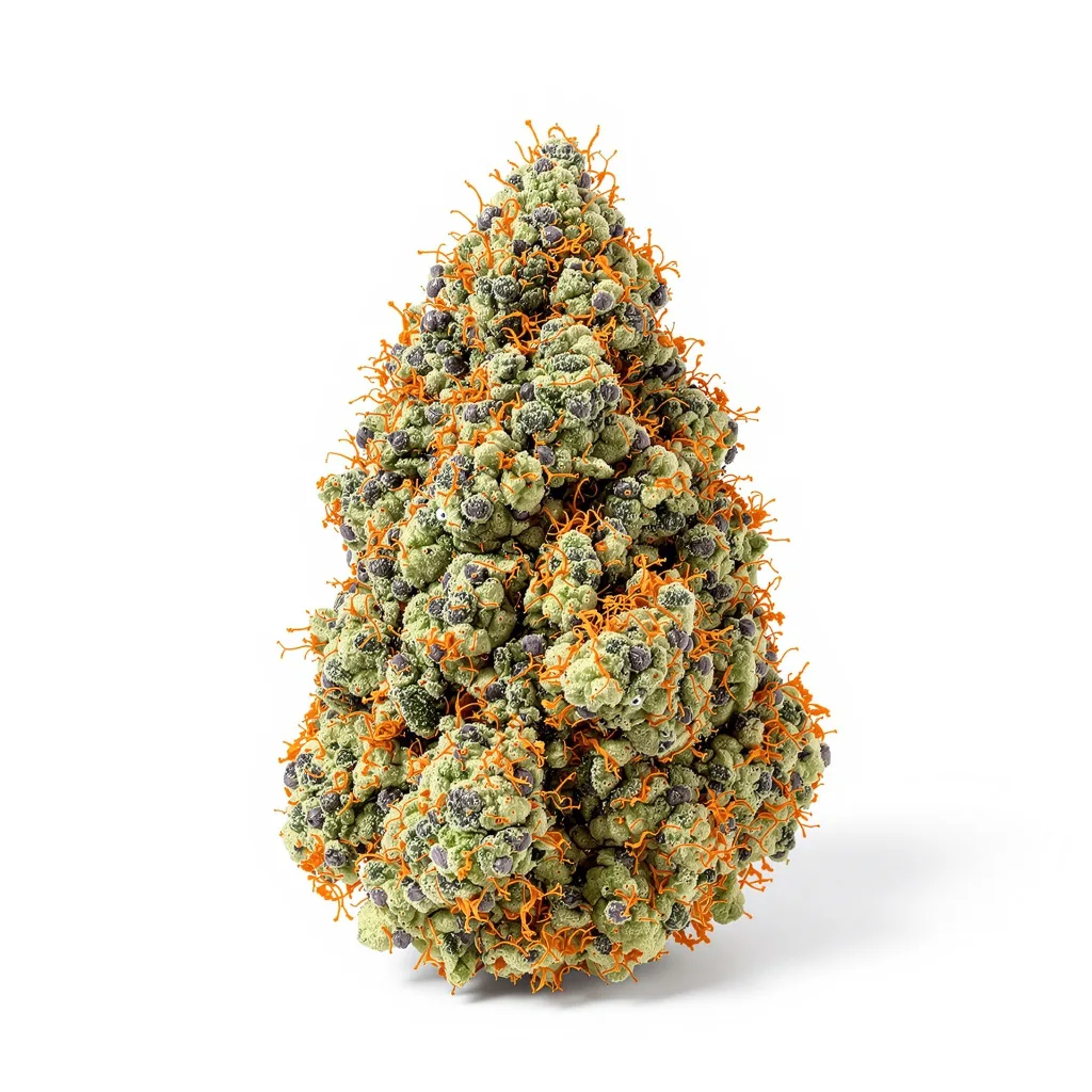 True OG 75% indica / 25% sativa flower with visible trichomes