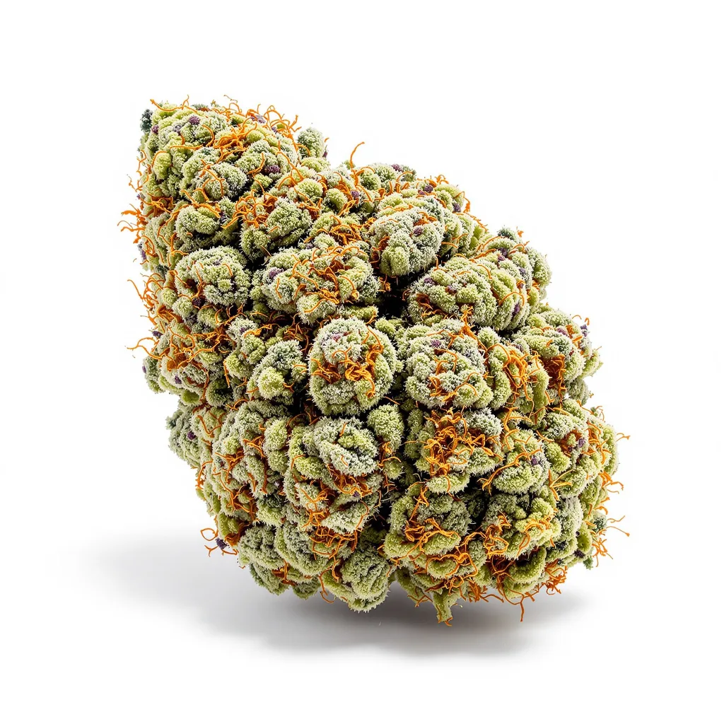 UK Cheese 40% indica / 50% sativa flower with visible trichomes