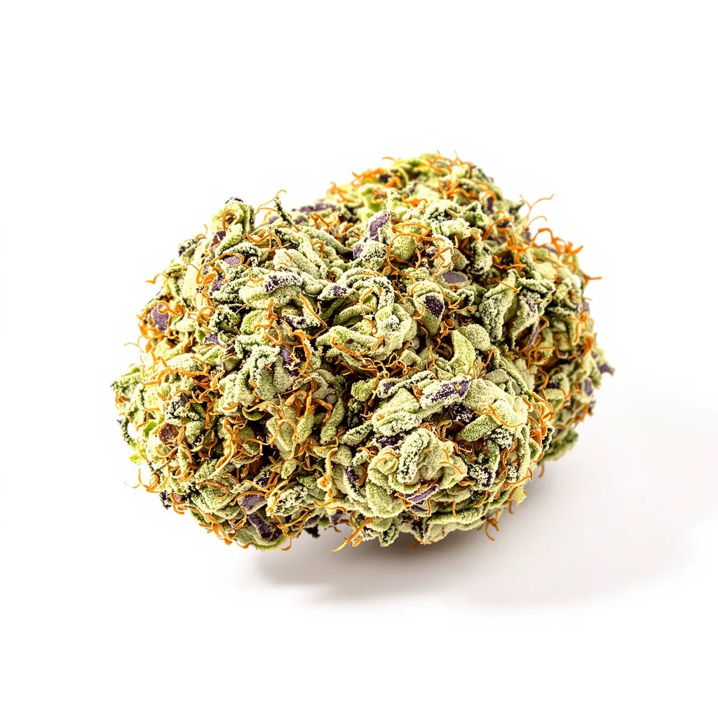 Venus OG 57% indica / 43% sativa flower with visible trichomes