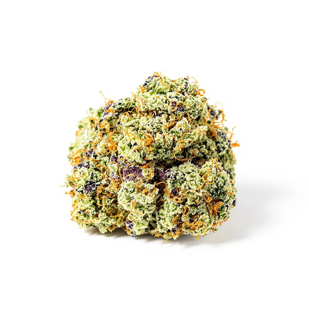 White Lightning 50% indica / 40% sativa flower with visible trichomes