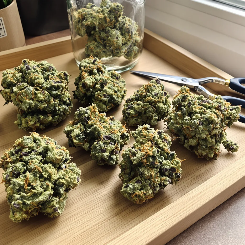 Willys Wonder 65% indica / 25% sativa flower with visible trichomes