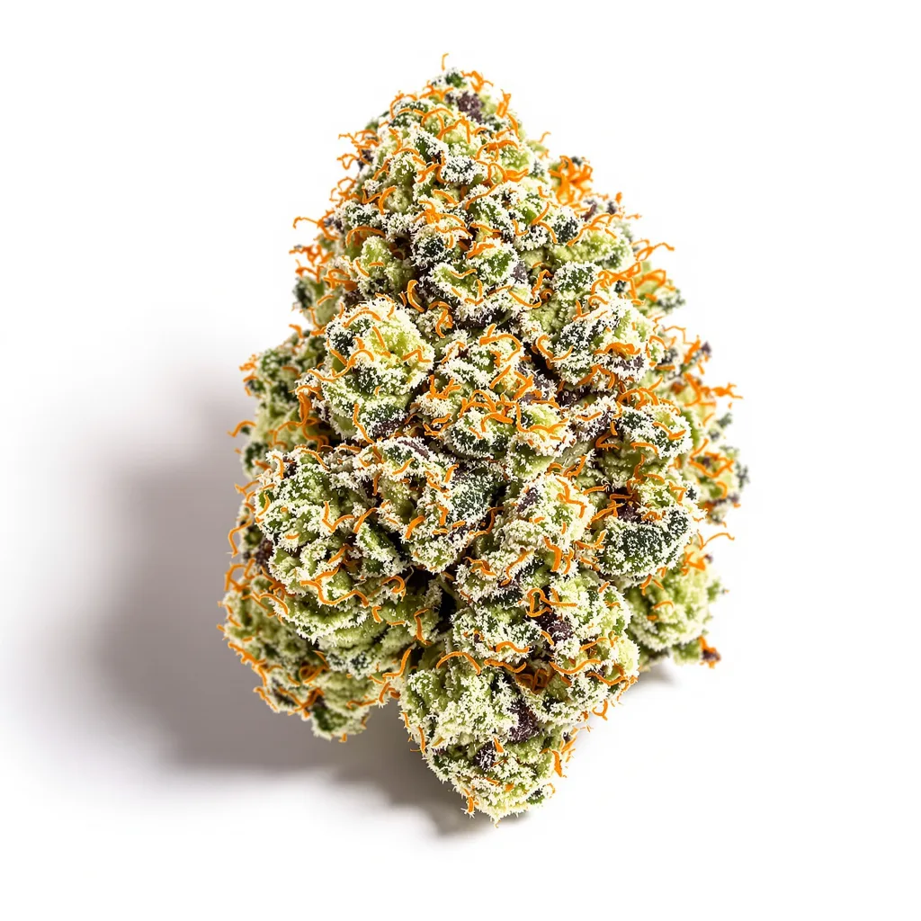 Zashimi 49% indica / 51% sativa flower with visible trichomes